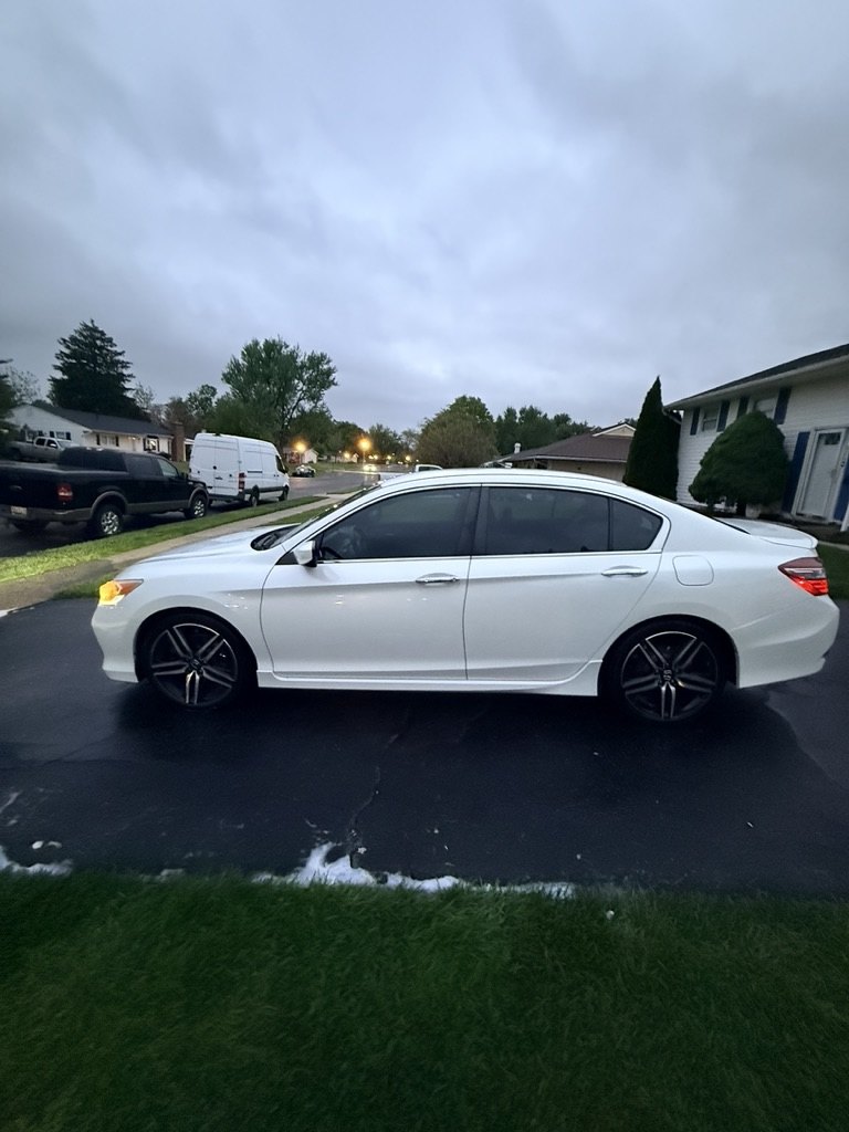 White Honda Accord after an exterior detail